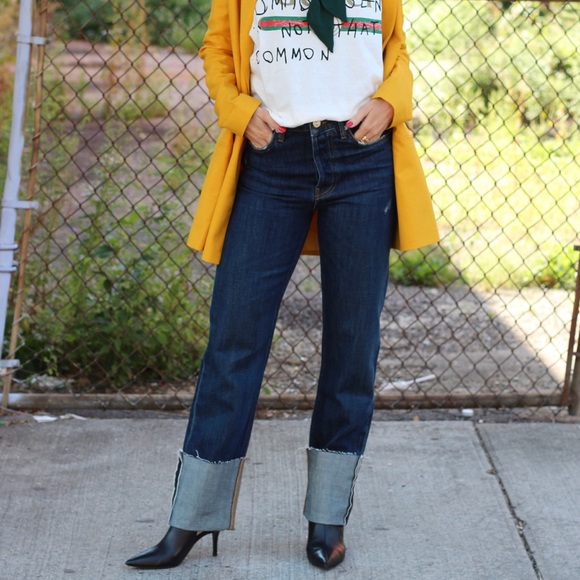 straight turn up jeans